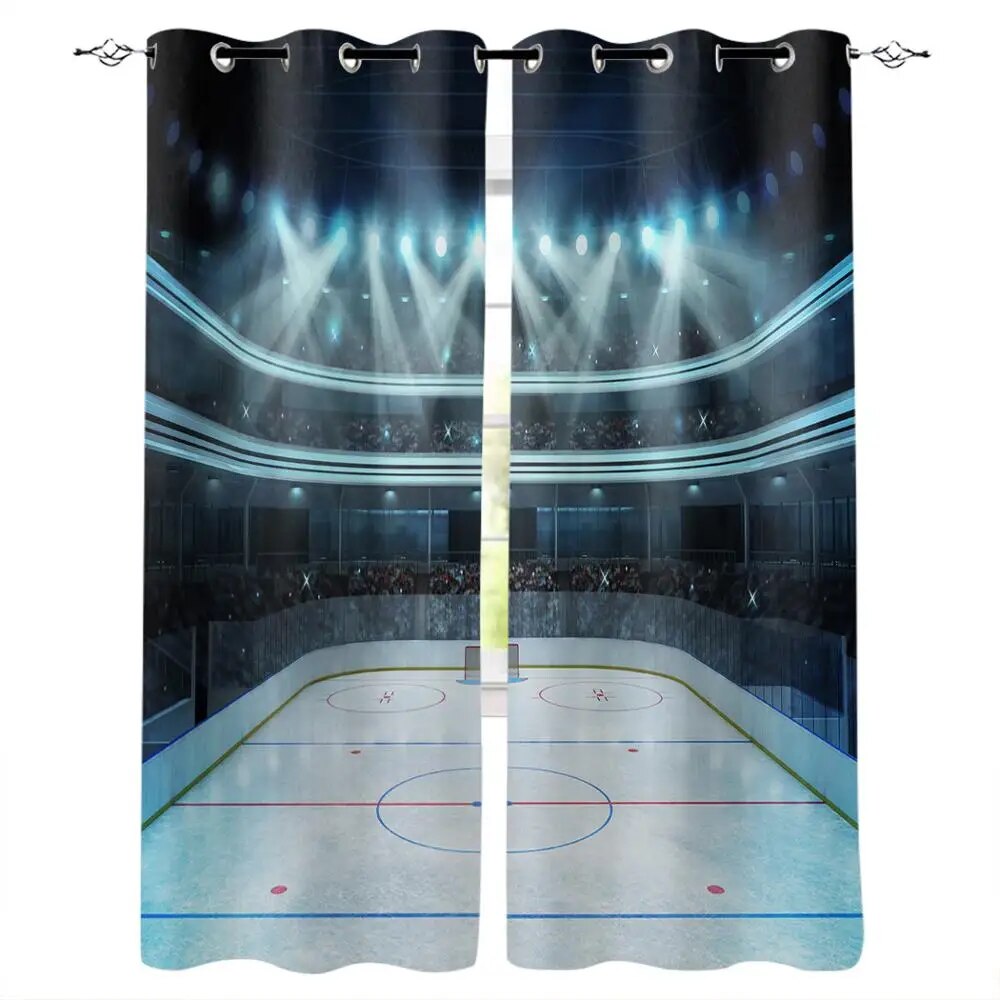 Ice Hockey Sports Window Treatments Curtains Valance Room Curtains