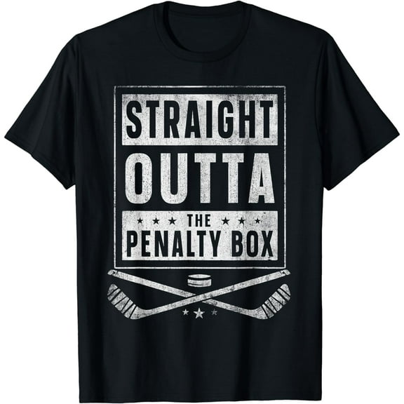 Ice Hockey Straight Outta Penalty Box Funny Men Boys T-Shirt