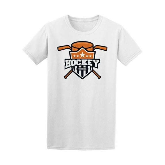 Ice Hockey Team Shield Tag Line T-Shirt Men -Image by Shutterstock, Male Small