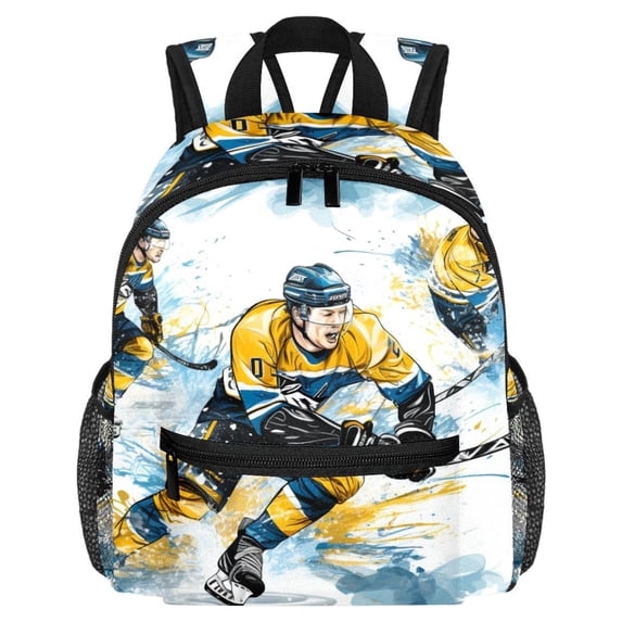 Ice Hockey Traveling Backpack with Adjustable Shoulder Strap, Large Capacity, Printed Design, Lightweight, Suitable, School Backpack Set, Large Backpack.