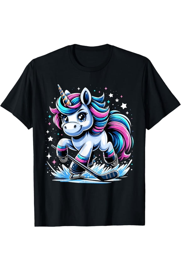 Ice Hockey Unicorn Kawaii Ice Hockey T-Shirt