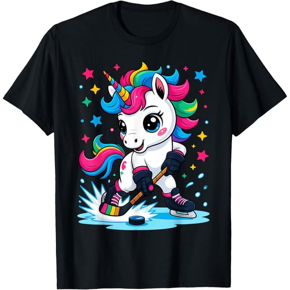 Ice Hockey Unicorn Kawaii T-Shirt
