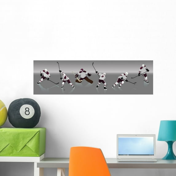 Ice Hockey Wall Mural by Wallmonkeys Peel and Stick Graphic (36 in W x 10 in H) WM98860