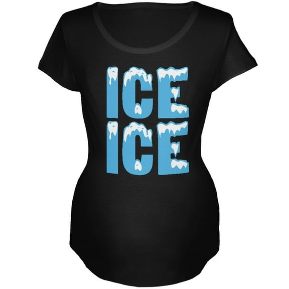 Ice Ice Baby Black Maternity Soft T-Shirt - X-Large
