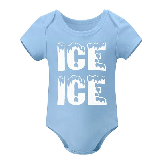 Ice Ice Baby Bodysuit - Funny Infant Outfit Boy Girl Clothing Adorable Romper Unisex Clothing Sky Blue-style 3months