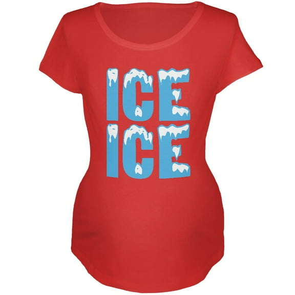 Ice Ice Baby Maternity Soft T Shirt Red SM
