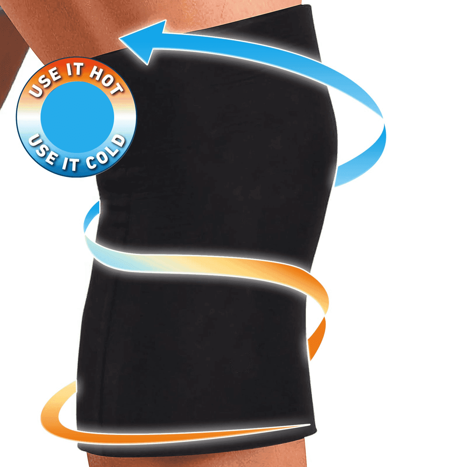 Ice Knee Compression Sleeve - Hot/Cold Therapy Gel Pack for Pain Relief, Arthritis, Sports Recovery , 360 Knee Support for Men & Women - Black