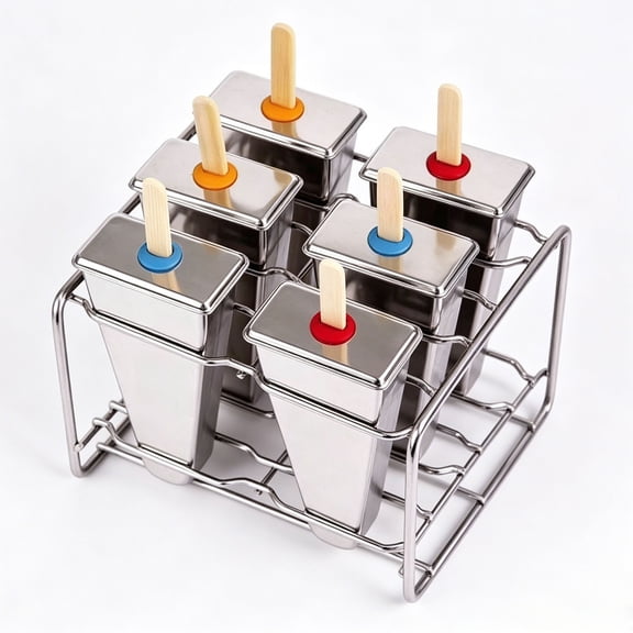 Ice Lolly Stainless Steel Ice Mould With Stainless Steel Stick Holder Base Ice Mould Maker Freezer Of 6 Comb Resin Beads Resin Set Resins Candy Resin Planter Silicone Large Resin Dog for Resin Coffin