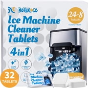 BellaLuce Ice Machine Cleaner Tablets, 32 Count, Descaling & Cleaning Tablets for Countertop Ice Makers, Removes Hard Water Buildup and Odors