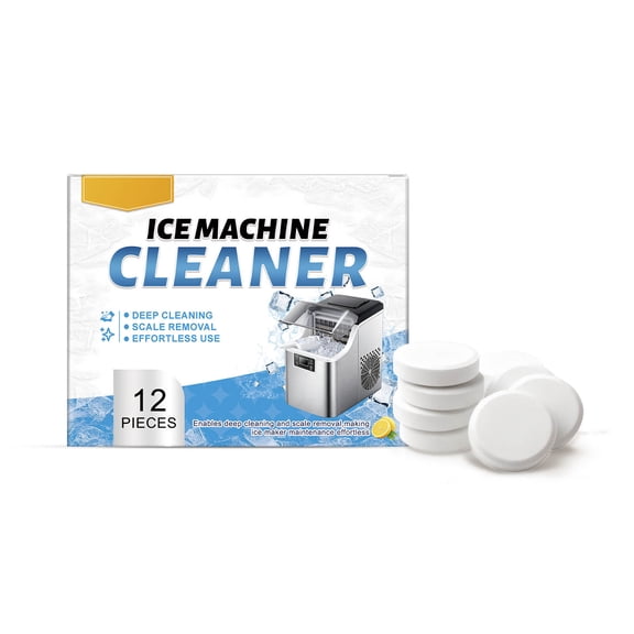 Ice Machine Cleaner Descaler-12 Pack Ice Maker Cleaner Compatible , Nickel Safe Scale Remover for Countertop, Nugget Ice Makers
