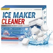 Ice Machine Cleaner Tablets -12 Tablets Ice Maker Cleaner Universal Descaling Solution for Countertop, Nugget, Built-in Ice Makers - Heavy Duty Scale Remover & Deodorizer for All Ice Machine Types