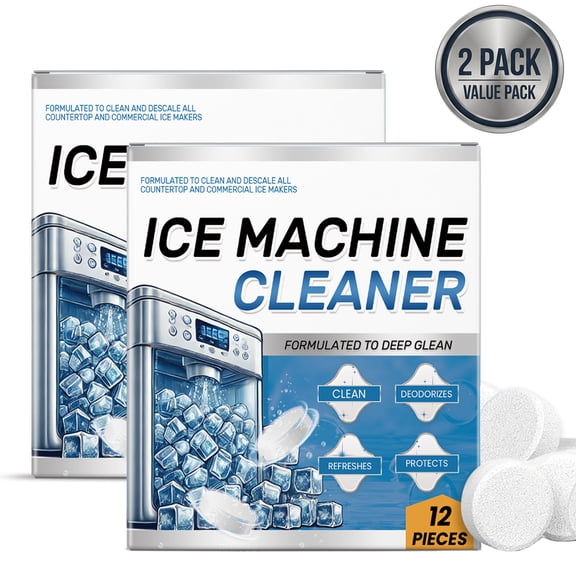 Ice Machine Cleaner Tablets, Ice Maker Cleaner & Descaler for Countertop, Citric Acid–Based 24 Tablets, Removes Limescale & Odors