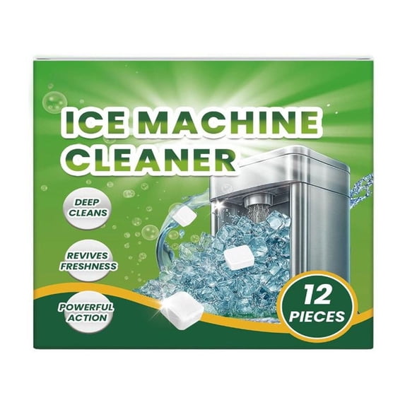 Ice Machine Cleaner Tablets for Deep Cleaning, Revives Freshness and Powerful Action, 12 Pieces for Home and Commercial Use