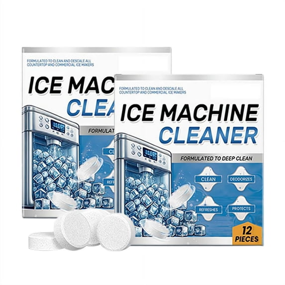 Ice Machine Cleaner and Descaler Tablets, 24-Count Value Pack, Universal Deodorizing Deep Cleaner for Countertop & Built-in Ice Makers