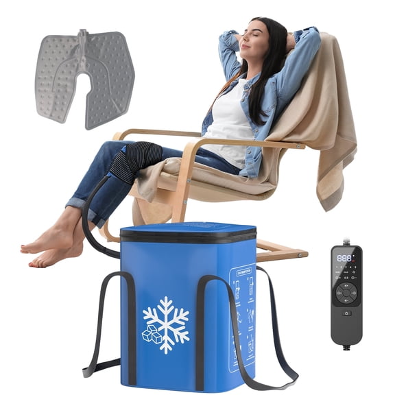 Ice Machine for Knee after Surgery, 19QT Quiet Cold Therapy Machine with Auto Timer, Adjustable Flow Control, Leak Proof Cooler, Multi Joint Ice Pads