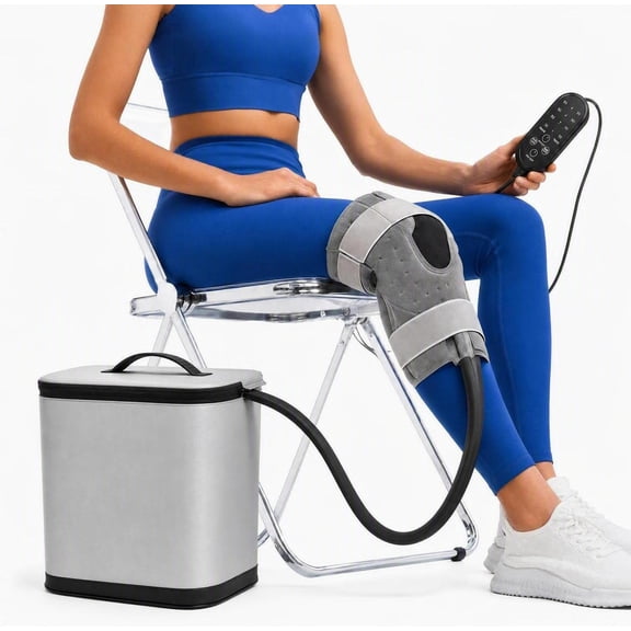 MQ Cold Therapy Machine for Knee, Post-Surgery Cold Therapy System, Programmable Timer Quiet Circulation Pump, Flexible Compression Pad for Knee, Arm, Ankle, Thigh