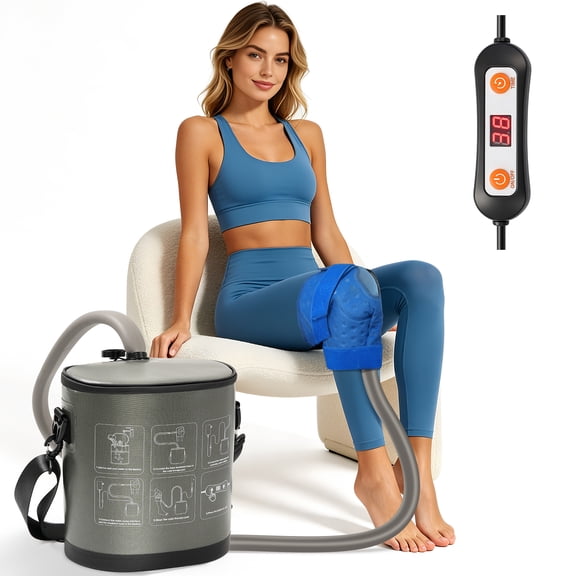 Ice Machine for Knee After Surgery with Programmable Timer & Flow Rate, Cold Therapy Machine for Knee Replacement, Quiet Pump, Portable Ice Therapy Machine for Shoulder Hip Ankle Pain Relief