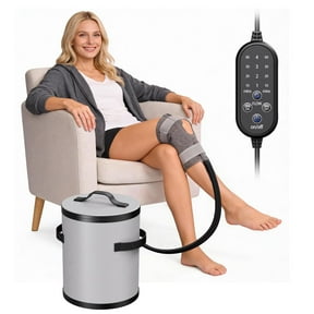 Cold Therapy Machine, Ice Machine for Knee After Surgery, cryotherapy Systerm with Pump, Adjustable Timer, Ideal for Knee Replacement Recovery, ACL,Swelling, Sprains, and Other Injuries (Light Gray)