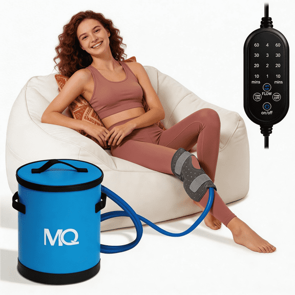 MQ Cold Therapy Machine for Knee, Post-Surgery & Sports Recovery, Digital Timer Quiet Pump, Multi-Use Pad for Knee, Shoulder, Ankle, Thigh
