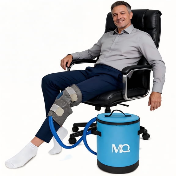 Ice Machine for Knee After Surgery Cold Therapy Machine for Sports Injuries Sprains Reduce Swelling with Digital Timer Quiet Pump(Blue)