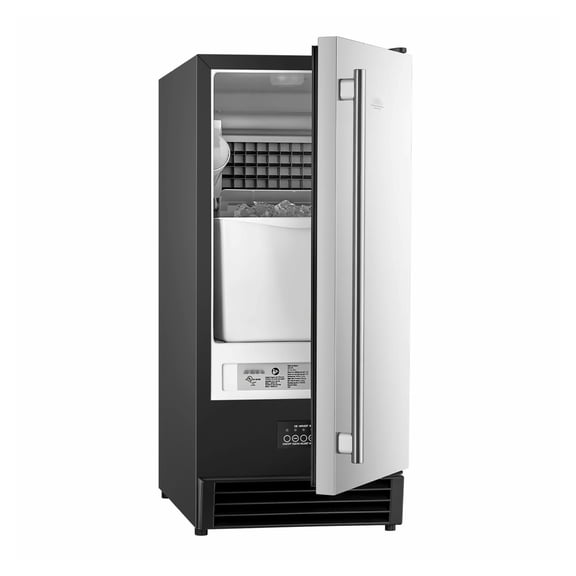 Ice Maker Built-In Undercounter 50 Lbs/Day - Stainless Steel Door, Drain Pump, Fast Ice, 22 Lbs Storage - Home Bar, Kitchen, RV