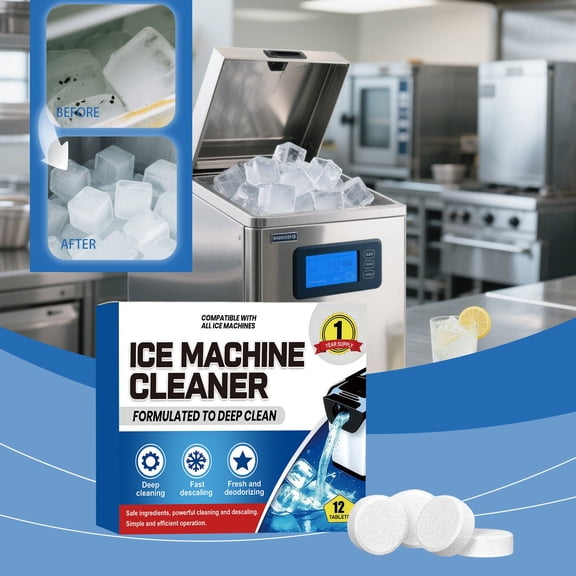Ice Maker Cleaning Tabs, Ice Machine Descaler for Effervescent Cleaning, Removes Limescale And Odors for Countertop And Portable Units