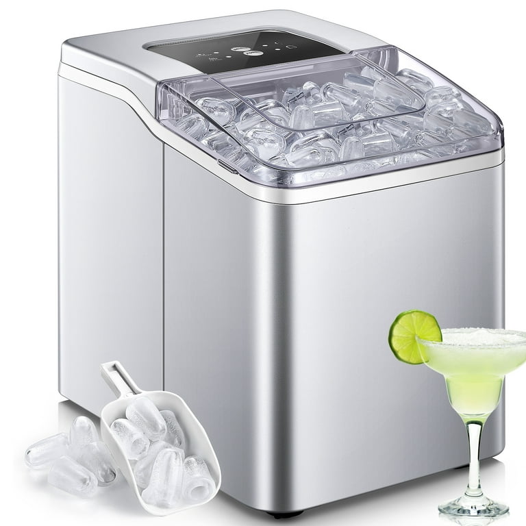 Ice Maker Machine Countertop 2 Ice Sizes, 28 lbs in 24 Hrs, Self-Clean, 9 Cubes Ready in 5 Mins, Portable Ice Maker 2L, LCD Display