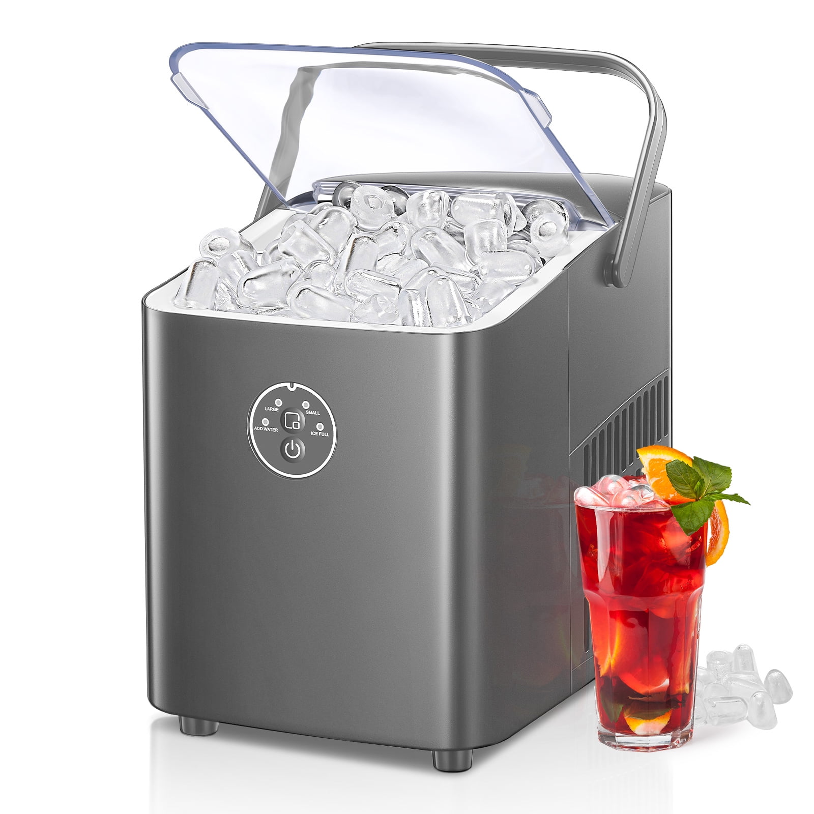 Ice Maker Countertop, 28 lbs Ice in 24 Hrs, 9 Bullet Ice in 5 Minutes