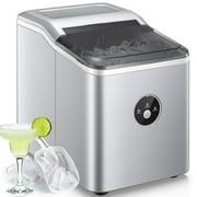 Ice Maker Countertop, 28 lbs Ice in 24 Hrs, 9 Bullet Ice in 5 Minutes, Silver, Northclan
