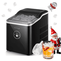 Ice Maker Countertop, 30 lbs Ice in 24 Hrs, 9 Bullet Ice in 5 Minutes, Black, NORTHCLAN