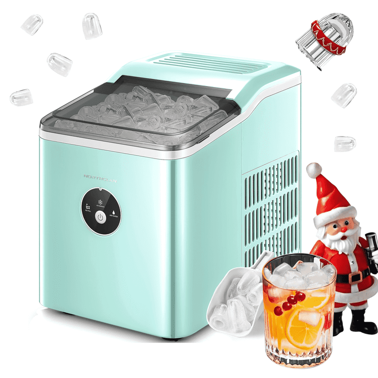 NORTHCLAN Ice Maker Countertop, 30 lbs in 24 Hrs, 9 Bullet Ice in 5 Minutes, Mint Blue