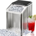 thumbnail image 1 of 𝟓𝟓𝐥𝐛𝐬/𝟐𝟒𝐇 𝐍𝐮𝐠𝐠𝐞𝐭 Ice Maker Countertop, Chewable Crushed Sonic Pebble Pellet Ice Cubes in 10 Minutes, Self-Cleaning, Stainless Steel, FOHERE, 1 of 9