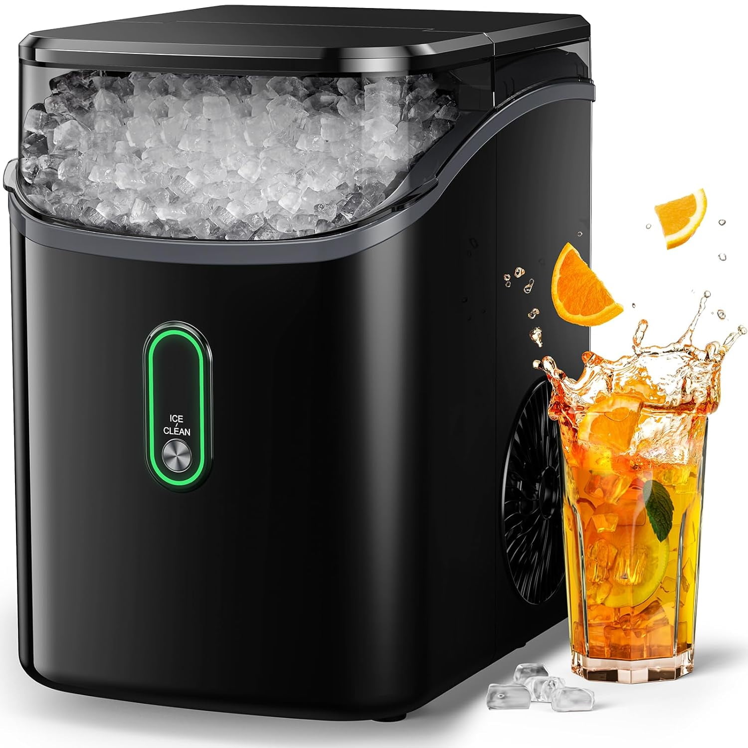 Ice Maker Countertop,  Ice Maker with Soft Chewable Ice, One-Click Operation Ice Machine with Self-Cleaning, 33lbs/24H for Home,Kitchen,Office