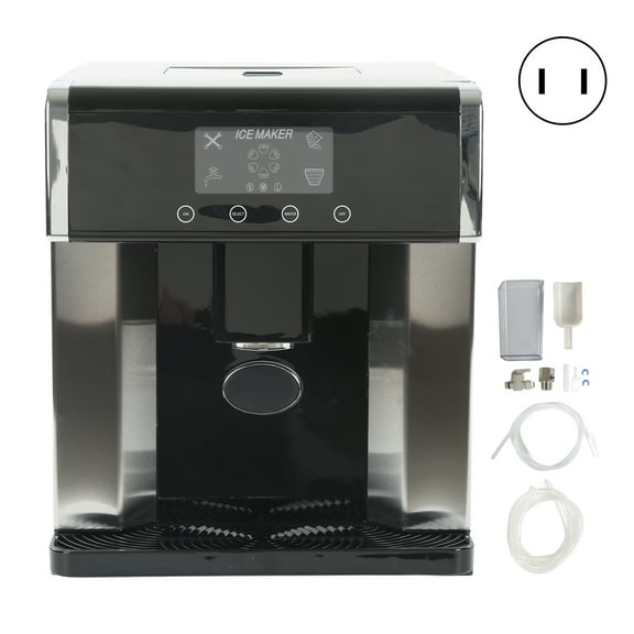 Ice Maker Machine, 2 Water Inlet Methods ABS Stainless Steel Ice Maker Water Dispenser 2 In 1 Quick Ice Release Automatic Induction For Office