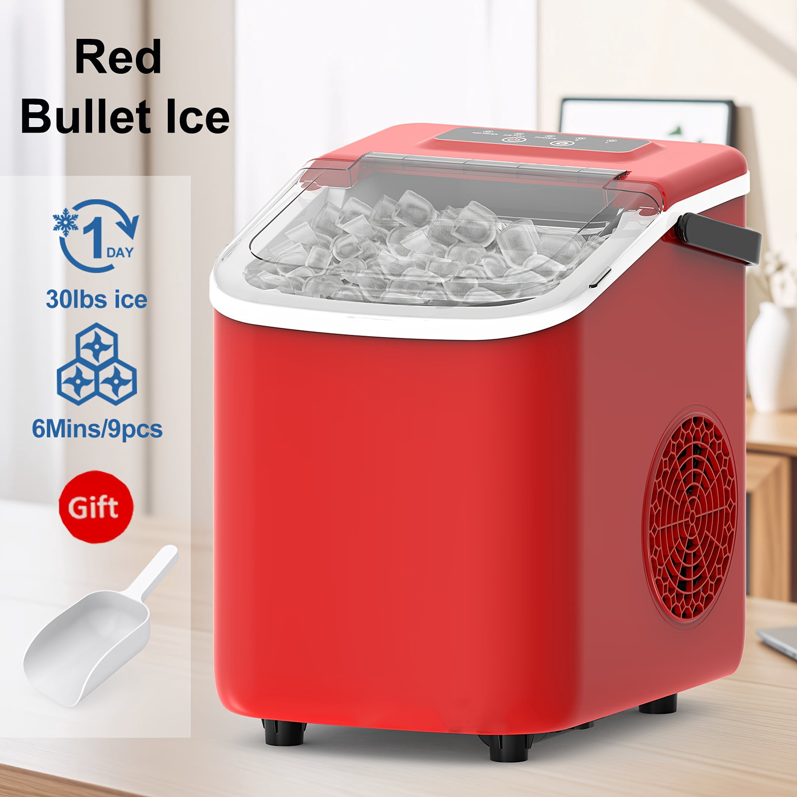 Ice Maker Machine for Countertop 28/30 Pound Bullet Ice Machine ...