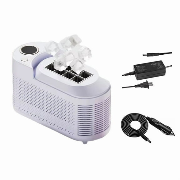 Ice Maker Machine Mini Home/Car Electric Ice Maker Automatic Smart Fast Pruple US Plug,1 * Automatic Ice Maker 1 * Car Power Cable 1 * Power Adapter,