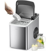 Ice Maker Machine for Countertop, Self-Cleaning, 2 Sizes of Bullet-Shaped Ice 26 lbs Per Day
