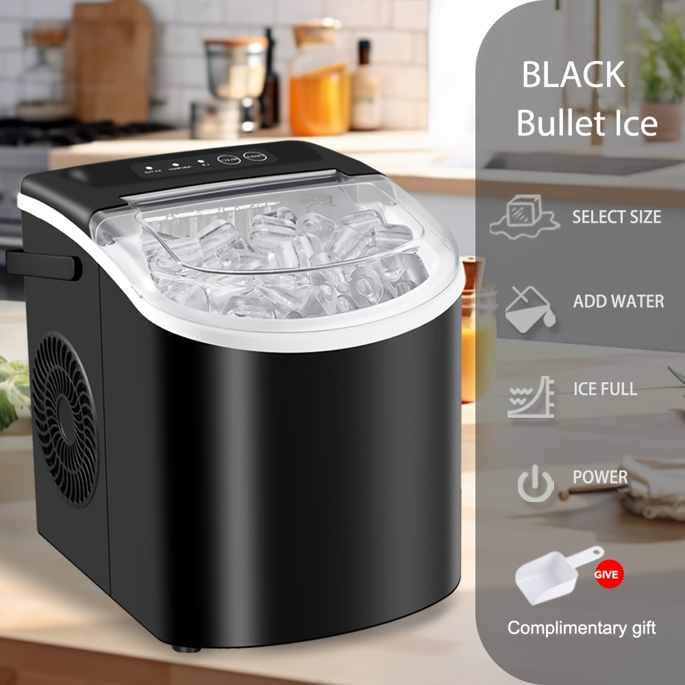 Portable Ice Maker 28Lbs/Day - 9 Cubes In 6 Minutes With Self-Cleaning Function
