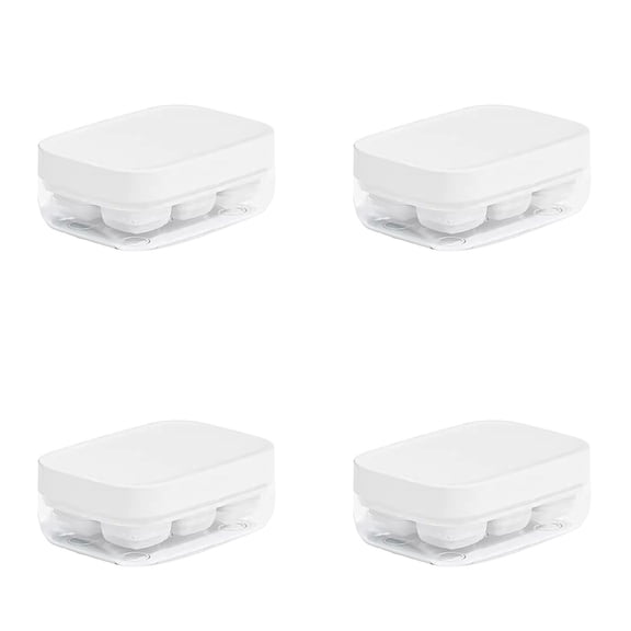 Ice Maker Mold, Stackable Ice Cubes Storage Container Set, 6 Cubes Per Tray Easy Release Flexible Ice Cube Tray with Lid for Whiskey Drinks 4-10PC