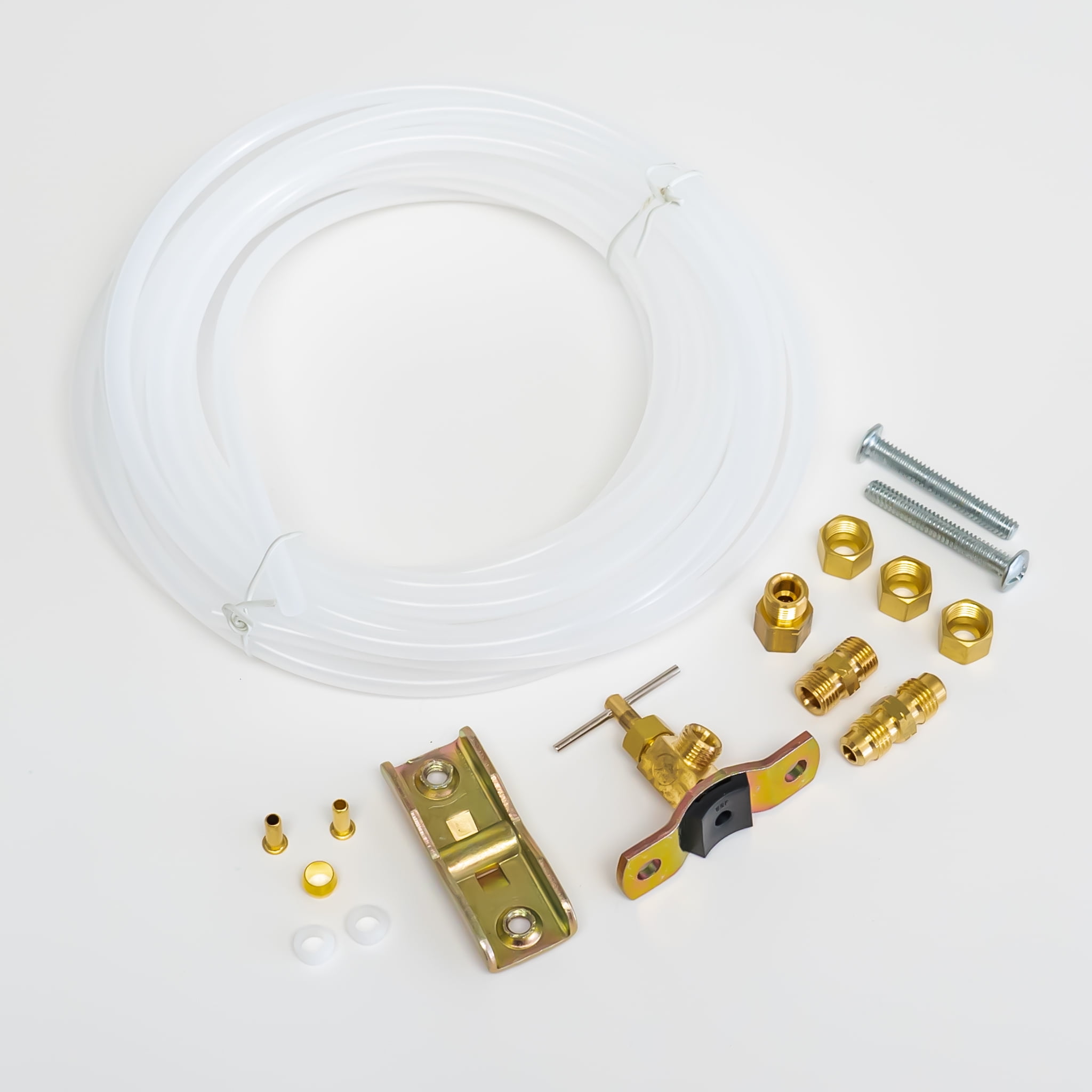 Ice Maker Plastic Tubing 25' and Saddle Valve Installation Kit Choice