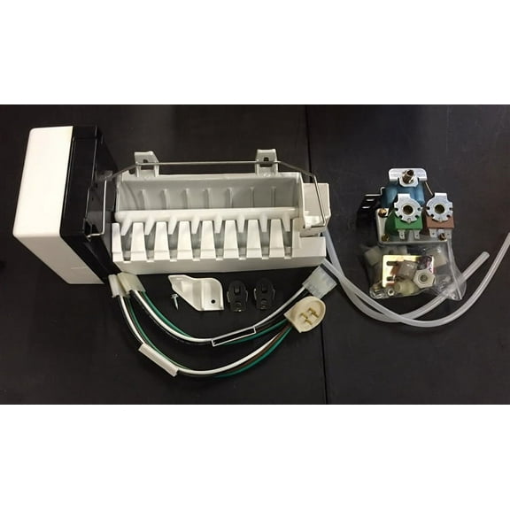 Ice Maker and Inlet Water Valve Kit 4317943, WP4317943 Ice Maker and 4318046 Water Valve for Whirlpool Refrigerator