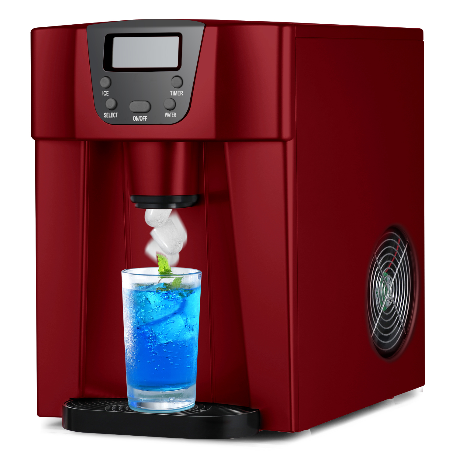Costway 2 In 1 Ice Maker Water Dispenser Countertop 36Lbs/24H LCD
