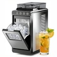 thumbnail image 1 of Ice Makers Countertop,26Lbs/24H,8Pcs in 6Mins,Portable Ice Maker Machine with 1.2 L Water Tank,Self-Cleaning,Interior Lighting,2 Sizes of Bullet Ice for Home/Kitchen/RV/Camping(Stainless Steel), 1 of 7