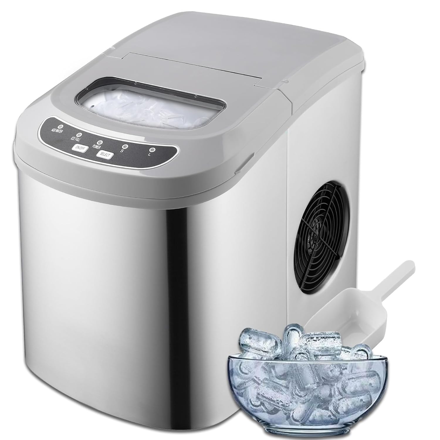Ice Makers Countertop,9 Ice Ready in 6 Mins,26Lbs/24H,Ice Machine Maker ...