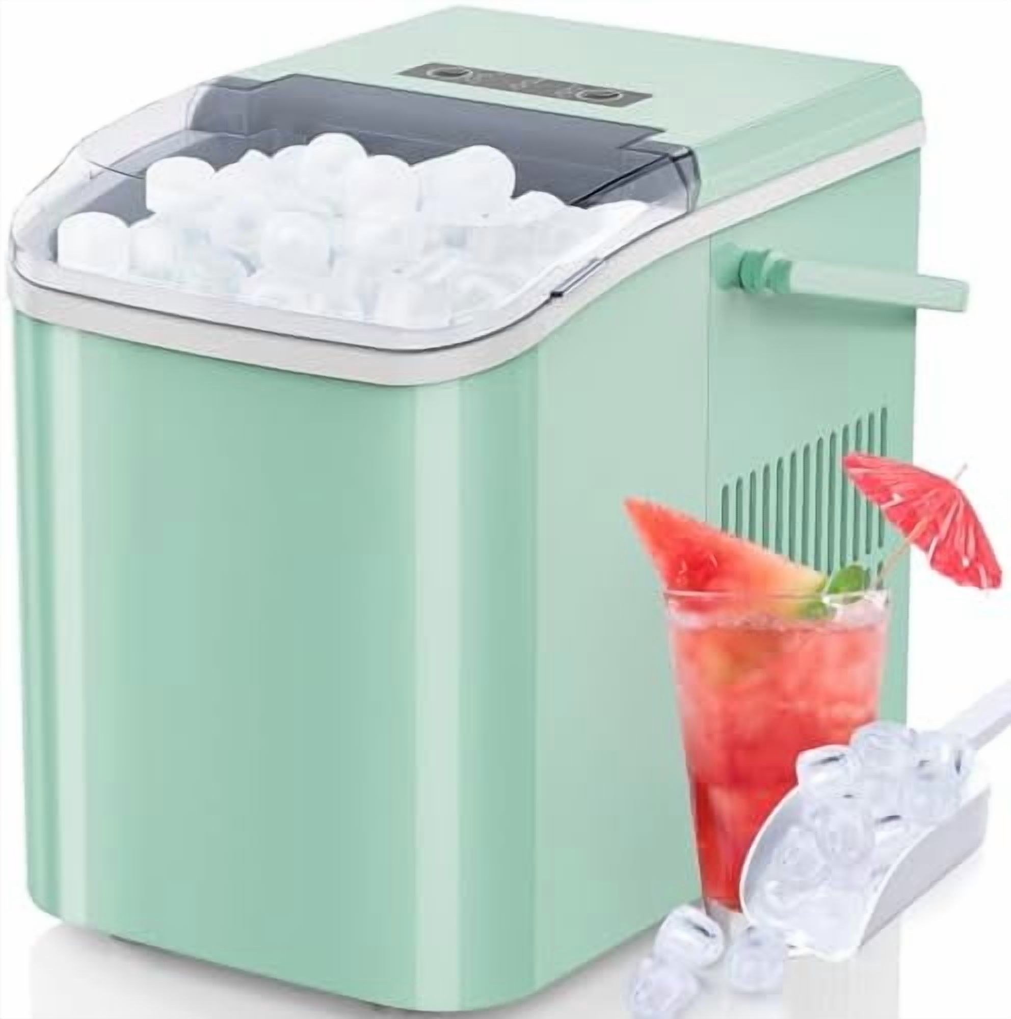 Ice Makers Countertop with Handle Ice Machine, in 6 Mins, 26lbs in 24 ...