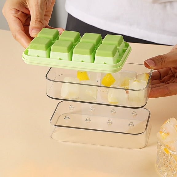 Ice Making Box, Household Covered Ice Tray Mold, Homemade Freezer Ice Container, Portable Ice Saver for Home Kitchen, Bar, Drinks & Daily Cold Beverage Use