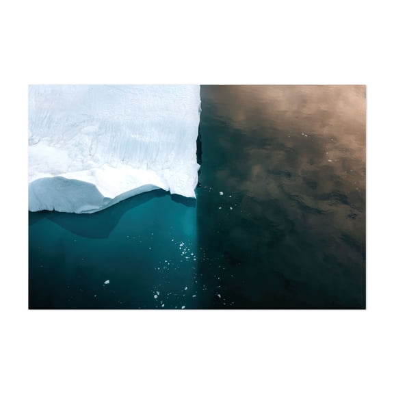 Ice Meets Sky - Greenland Photography Nature Abstract Ocean Minimalist Seascape Winter Unframed Wall Art Print 32 x 48 inches