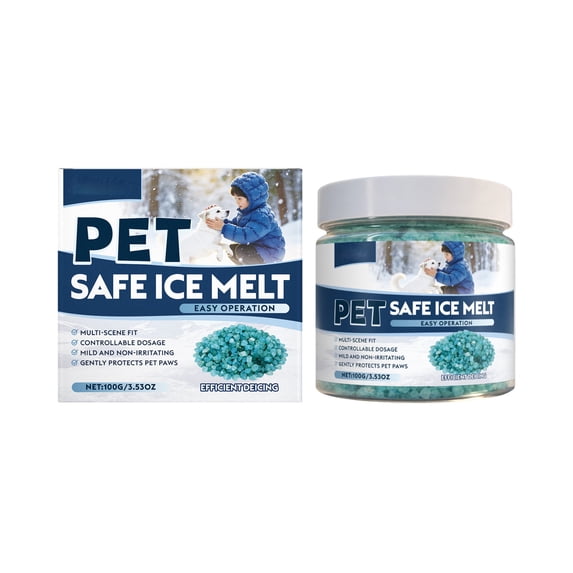 Ice Melt for Concrete -100g Snow Salt Ice Melt Pet Friendly, Green Salt for Snow and Ice Removal, Sidewalk Salt, Driveway Salt, Snow Melt is Effective Up to -5