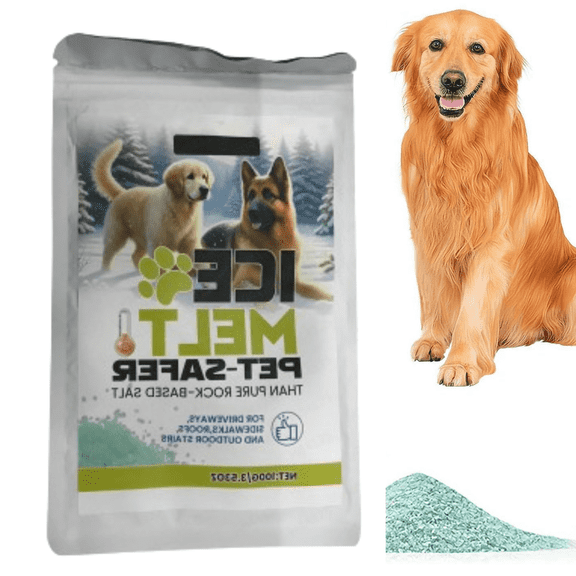 Ice Melt Luluyr, Pure Rock-Based Salt Ice Melter - Low-Temp Performance, Safe For Pet Paws & Concrete, 100G