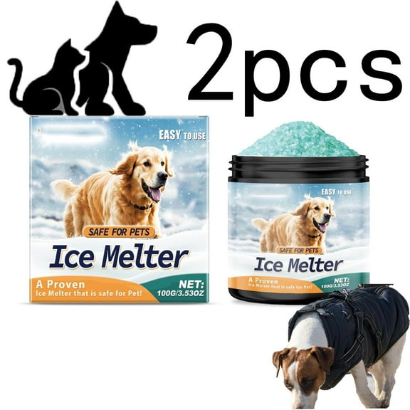 Ice Melt,Pet Safe Ice Melt,Pet Friendly Ice Melt,Rock Salt For Snow,Pet Safe Ice Melt Safe for Concrete -Snow Salt Ice Melt Pet Friendly,Green Salt for Snow(2pcs 100g/3.53oz)from ANMUYUM